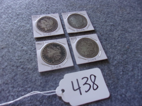 Morgan Silver Dollars 1880; 1901; 1881 & 1879