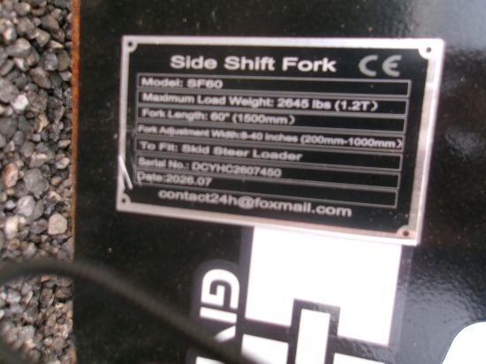 Skid Steer Side Shift Fork