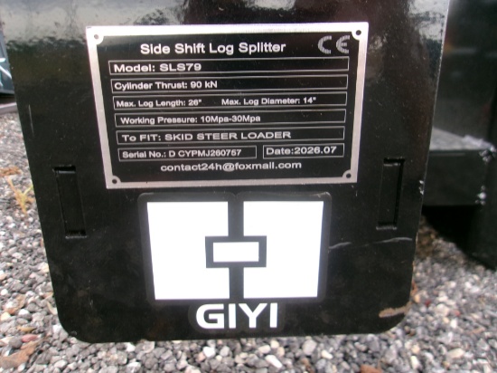 Skid Steer Side Shift Log Splitter