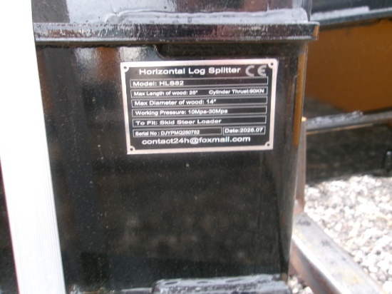 Skid Steer Horizontal Log Splitter