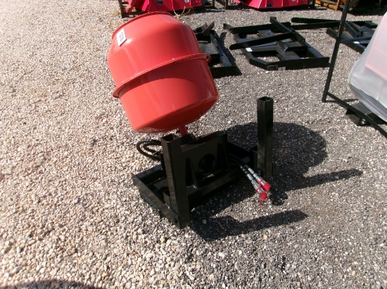 Concrete Mixer For Mini Skid Steer - Orange