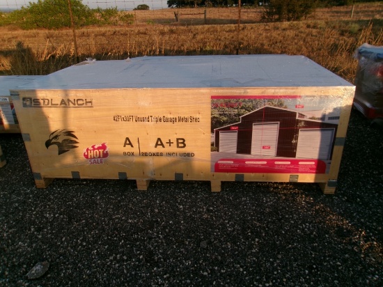 42'x30' Triple Garage Metal Shed (2 Boxes)