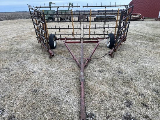 4 Section Spike Tooth Harrow W/ Cart