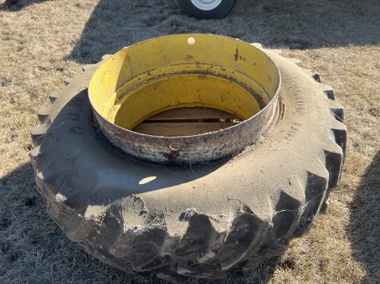 18.4x38 Clamp On Rim And Tire