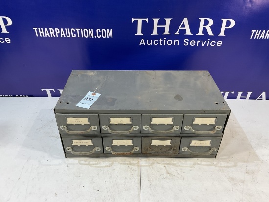 8 Drawer Steel Organizer with contents