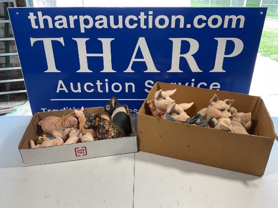 2 Boxes of Pig Decor