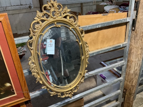 Gold Frame Oval Mirror