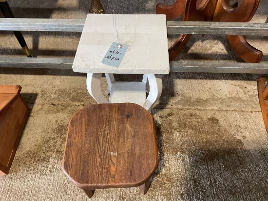 Two small wooden tables