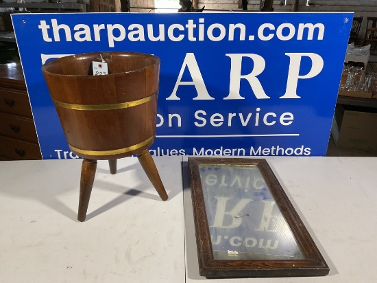 Small mirror and Wooden Bucket