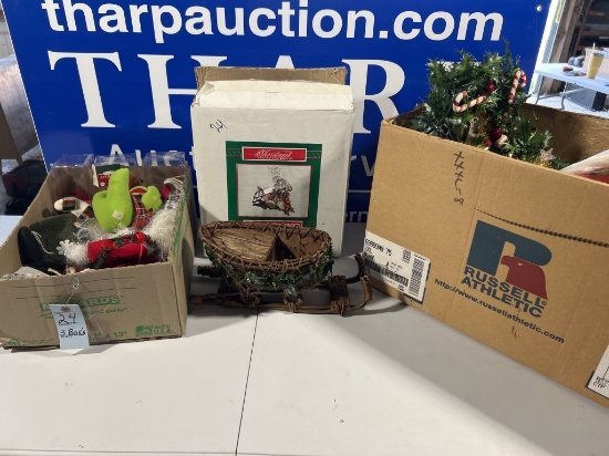 3 boxes of Christmas Decor