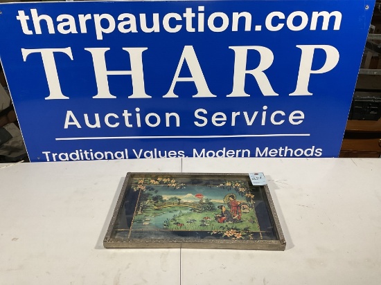 Cultural artwork with silver frame