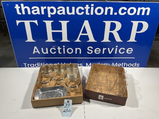 2 boxes of glassware