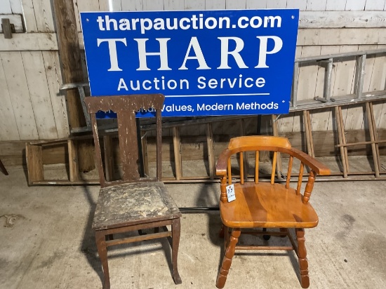 2 unmatching Chairs
