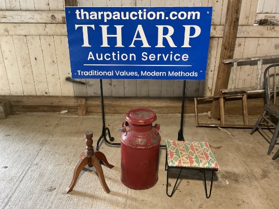 Milk Can, Stool and Stand base