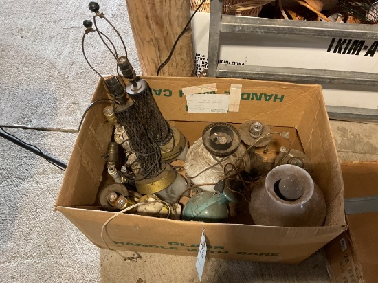 Box of Misc Lamps