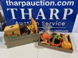 2 boxes of Halloween/Thanksgiving decor