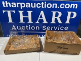2 boxes of etched glassware