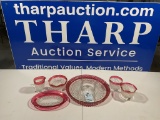 6 piece glassware with red top