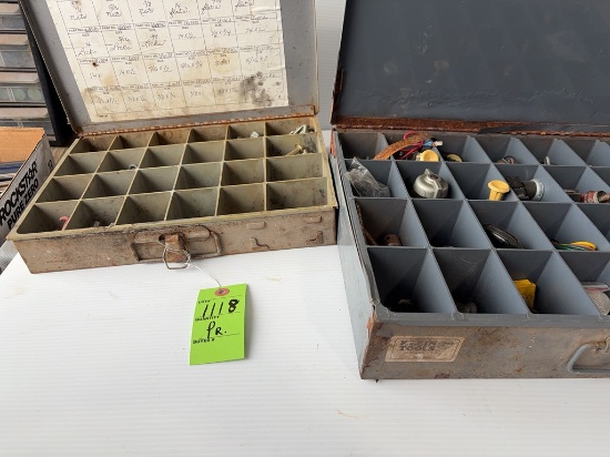 Two Metal Parts Organizers With Mixed Hardware