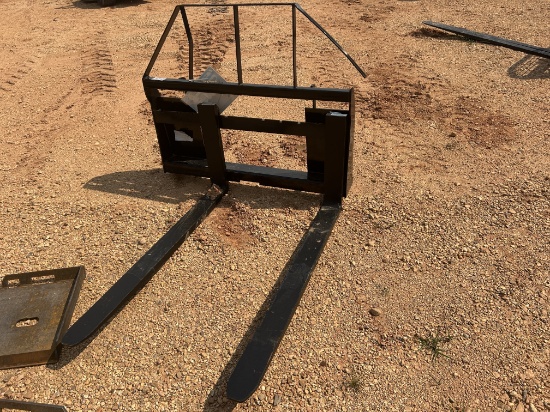 set of unused 2025 mower king forks for skid steer