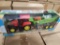 Friction Pwrd Red Tractor w/ Wagon animals & farme