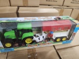 Friction Pwrd Green Tractor stock trl farmer & anm