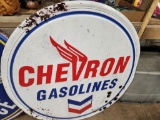 3 foot round Chevron Gasolines sign