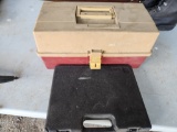 tackle box and gun cleaning kit