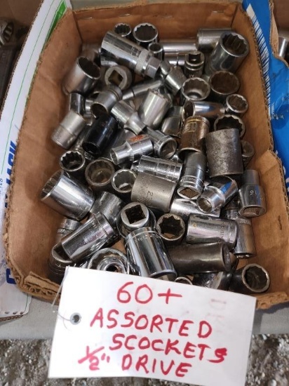 60+ Assorted Sockets 1/2" Drive