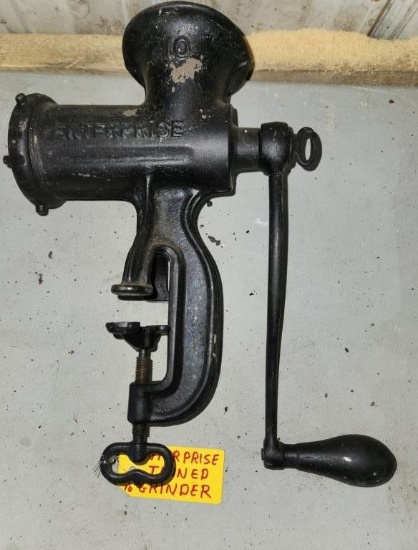 Enterprise Tinned No. 10 Grinder Made in US of America - Tinned finish