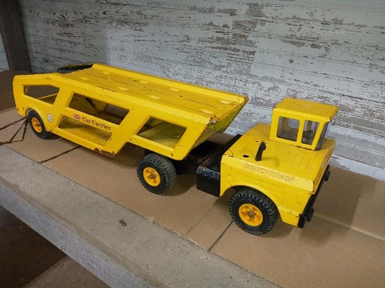 Tonka tuck and car trailer