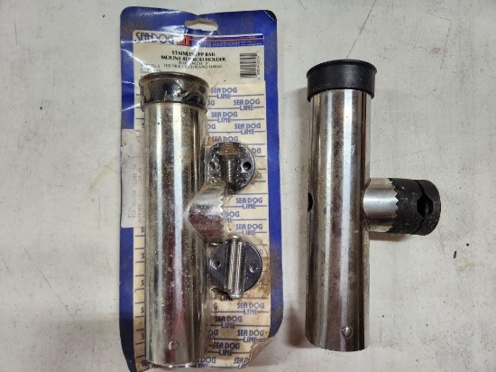 2 Stainless Rail mount rod holders