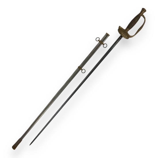 Beautiful U.S. Civil War 1860 Model Sword Officer Staff & Field with Shealth