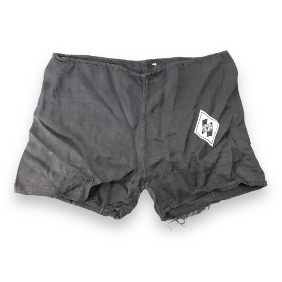 Rare German WW2 Black Hitler Youth (Jugend) Shorts Pair with Insignia and Label