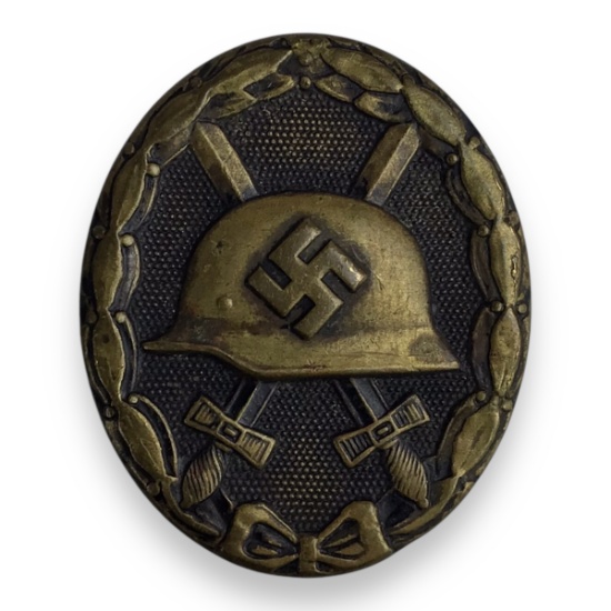 German WW2 Gold Wound Badge (HIGHEST AWARDED) Hollow Back Complete Pin Uniform Worn! A Fine Example!