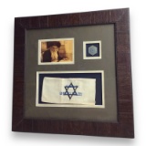 German WW2 Framed Holocaust Ghetto Police Armband Star of David Jewish w/ Police Order Service Badge