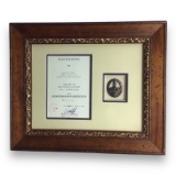 German WW2 Anti-Partisan Badge in Bronze with Award Document Professionally Matted and Framed