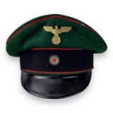 German WWII Prison Officials Officer Visor Cap w/ Eagle marked RZM M1 /47 Paul Ebel, Solingen