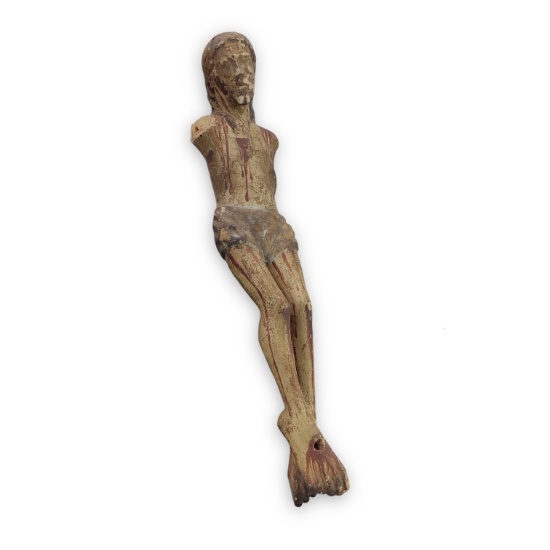 Antique Wooden Crucifix Figure of Christ - Missing Arms