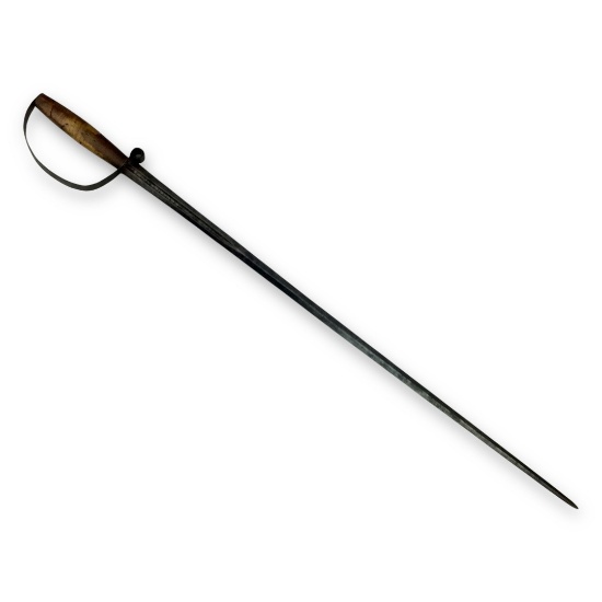 Rare Spanish Colonial Sword - Circa 1680, "EnToledo Spain"Â Blade Inscription, Wood Grip, Guarded H
