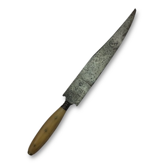 Early American Guardless Bowie Knife - Maker Marked