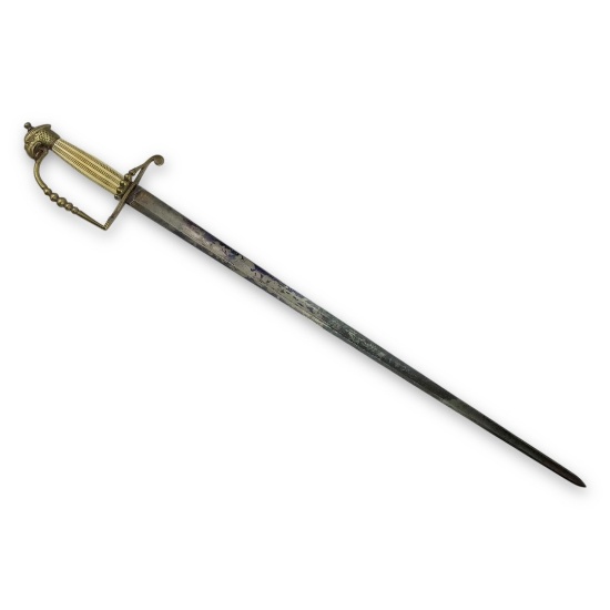 War of 1812 American Eaglehead Officer's Sword - L. Wells & Co. New York, Ornate Blade Design