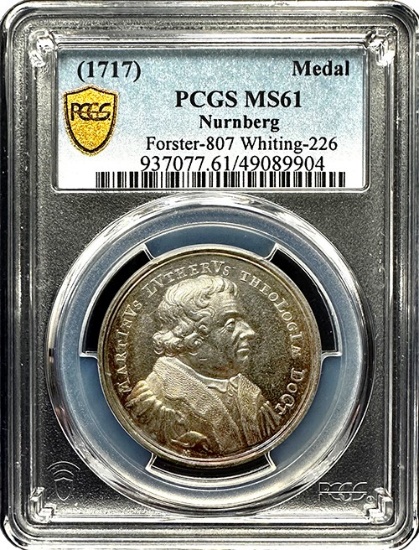 1717 Nuremberg Commemorative Medal â€“ PCGS MS-61 Certified