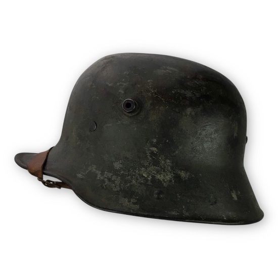 German WW1 M18 Stahlhelm Helmet with Strap â€“ Named to â€œKELLERâ€
