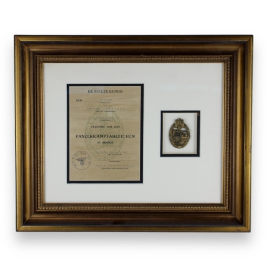 Panzer Tank Combat Badge in Bronze