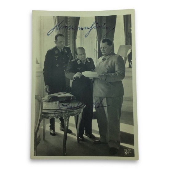 German WW2 Signed Photo â€“ Reichsmarschall GÃ¶ring & Generaloberst Ernst Udet, Dated â€œ14.8.1940â€