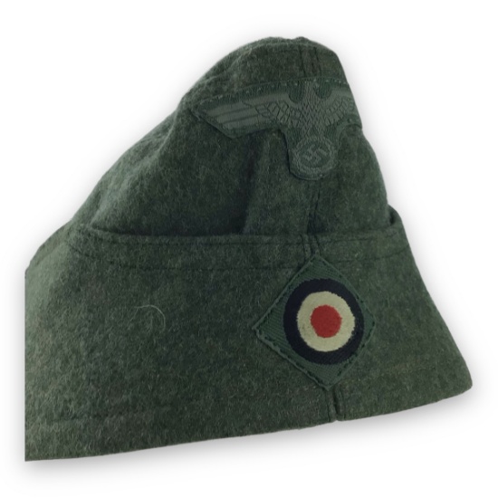 German WW2 Wehrmacht Heer NCO Overseas Cap (Feldmutze) - Early Variant, Hand-Sewn Insignia
