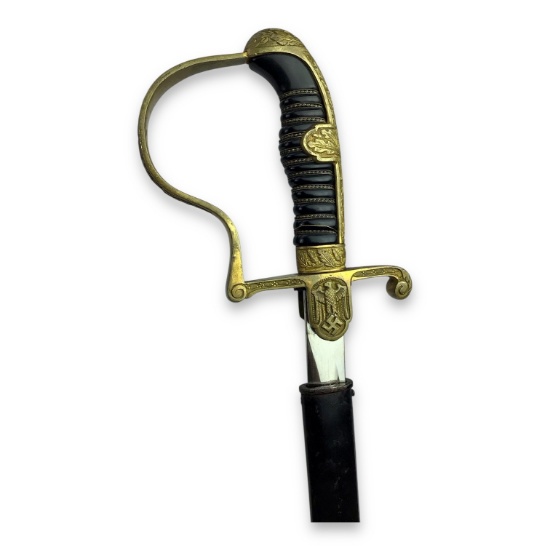 German WW2 Nazi Officer Dress Sword by Emil Voos, Solingen - 40" with Scabbard