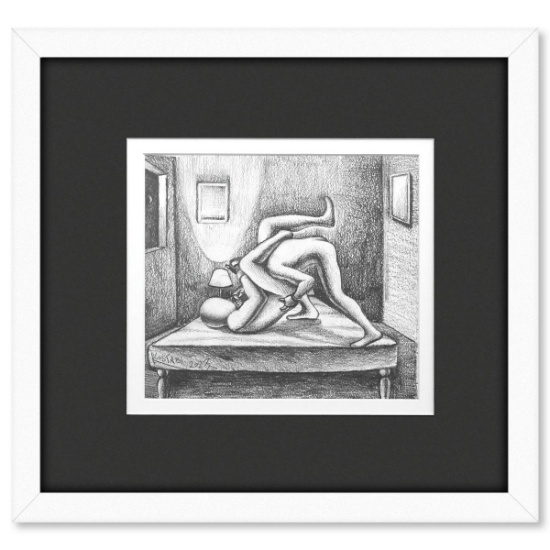 Mark Kostabi- Original Drawing on Paper "Luminous Engagment"