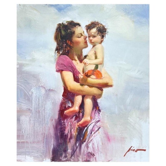 Pino (1939-2010) "Summer Memories" Hand Embellished Limited Edition on Canvas, Numbered and Hand ...